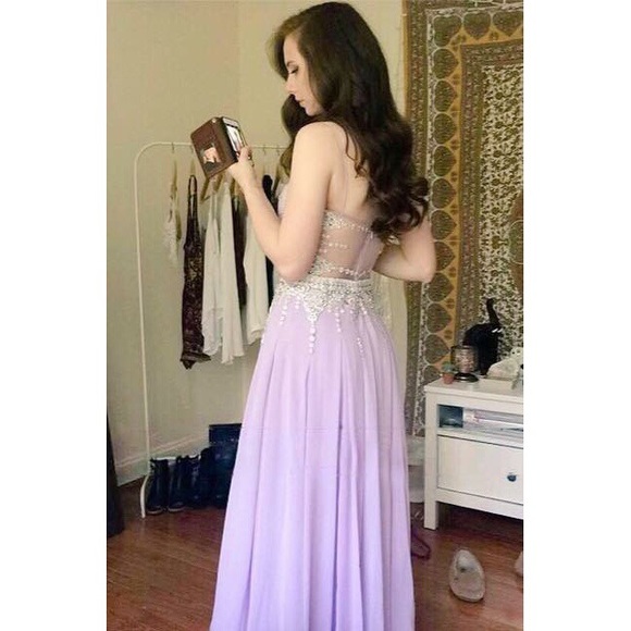 Mignon Dresses & Skirts - Beaded Sheer-Back Gown //